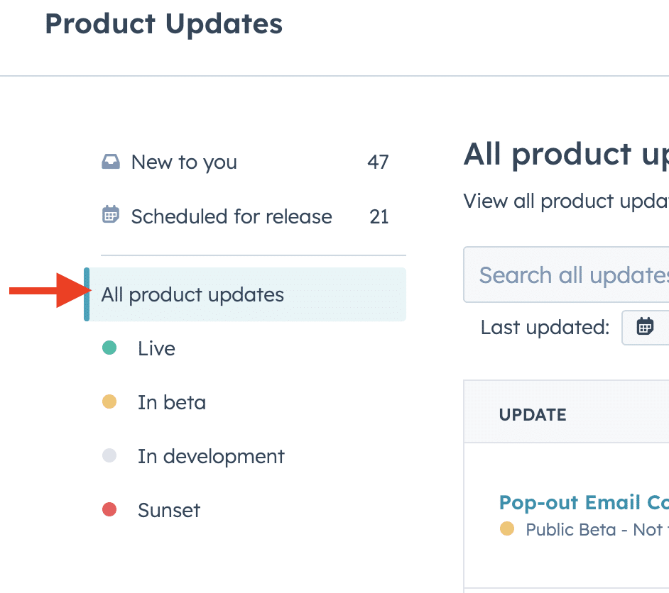how to see all product updates in breeze