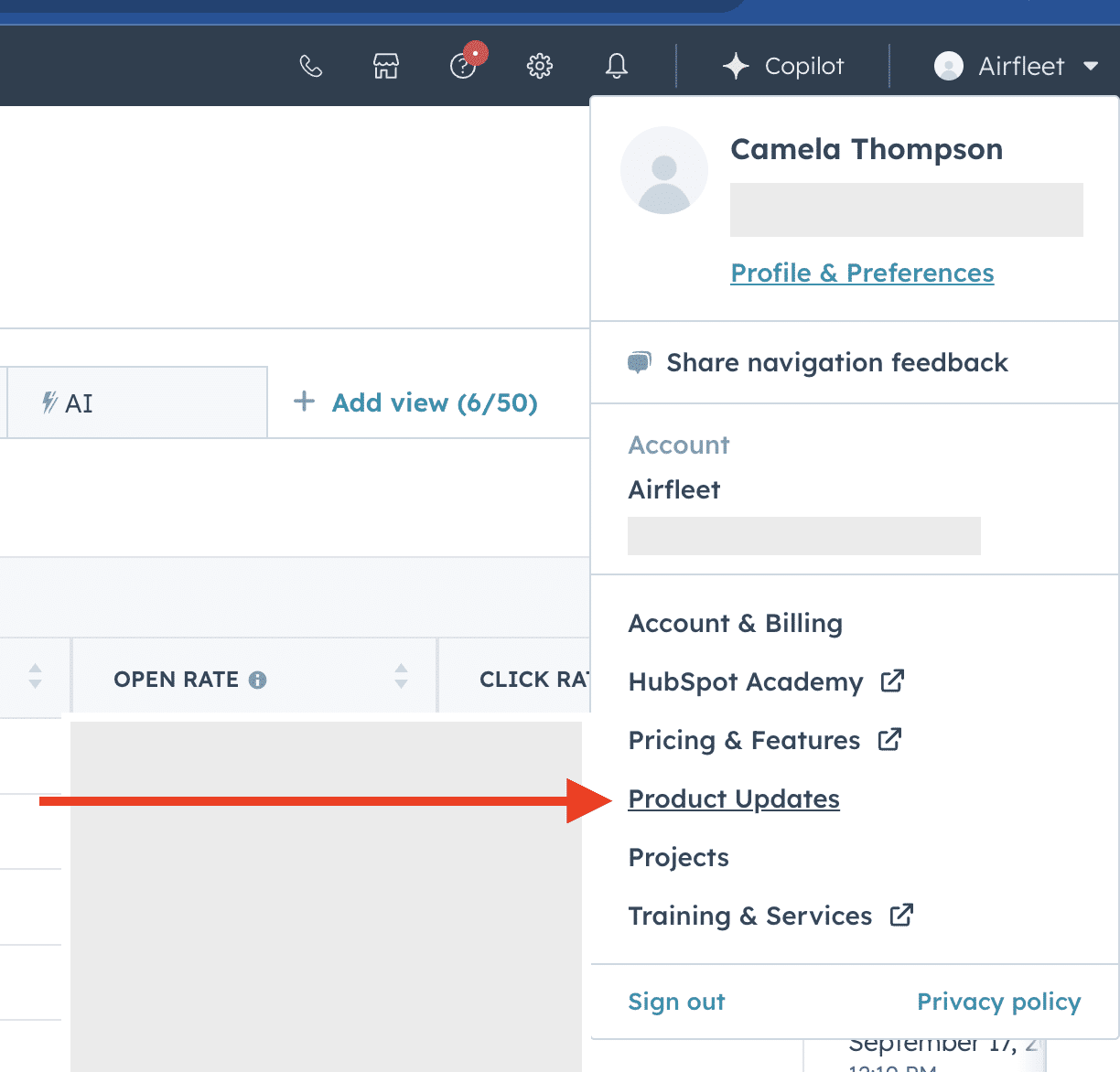 where to find product updates in HubSpot