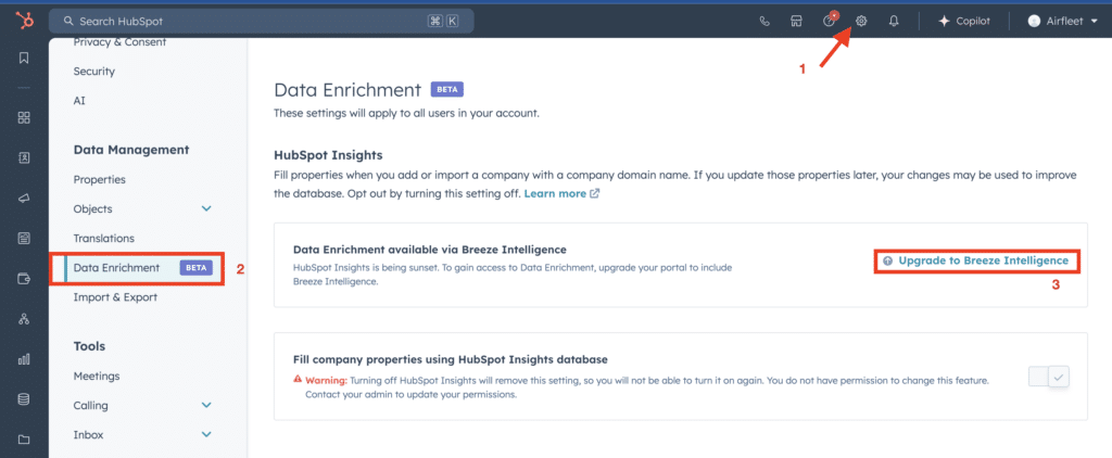 how to add breeze intelligence hubspot